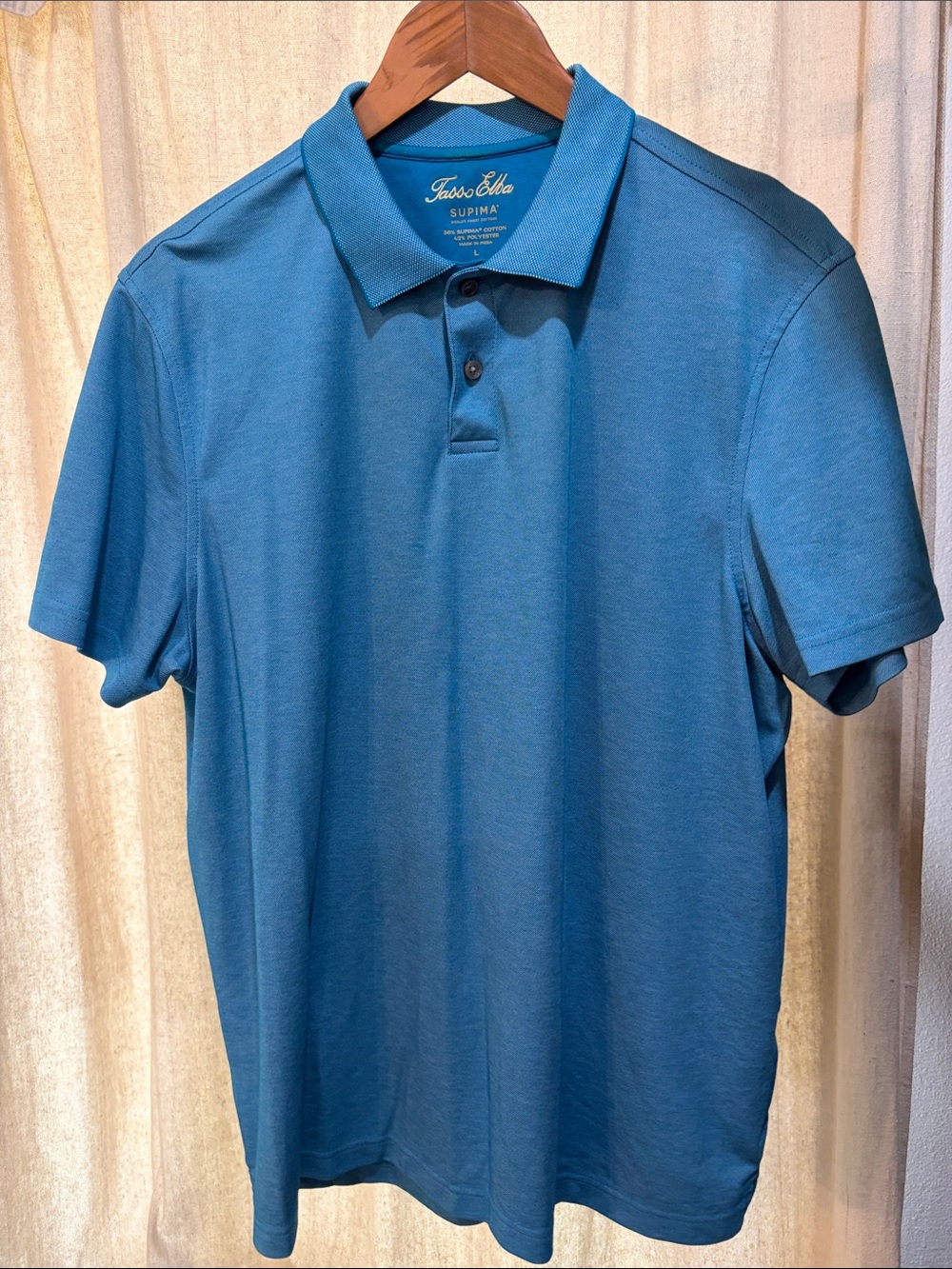 Tasso Elba Blue Short-Sleeve Polo Shirt